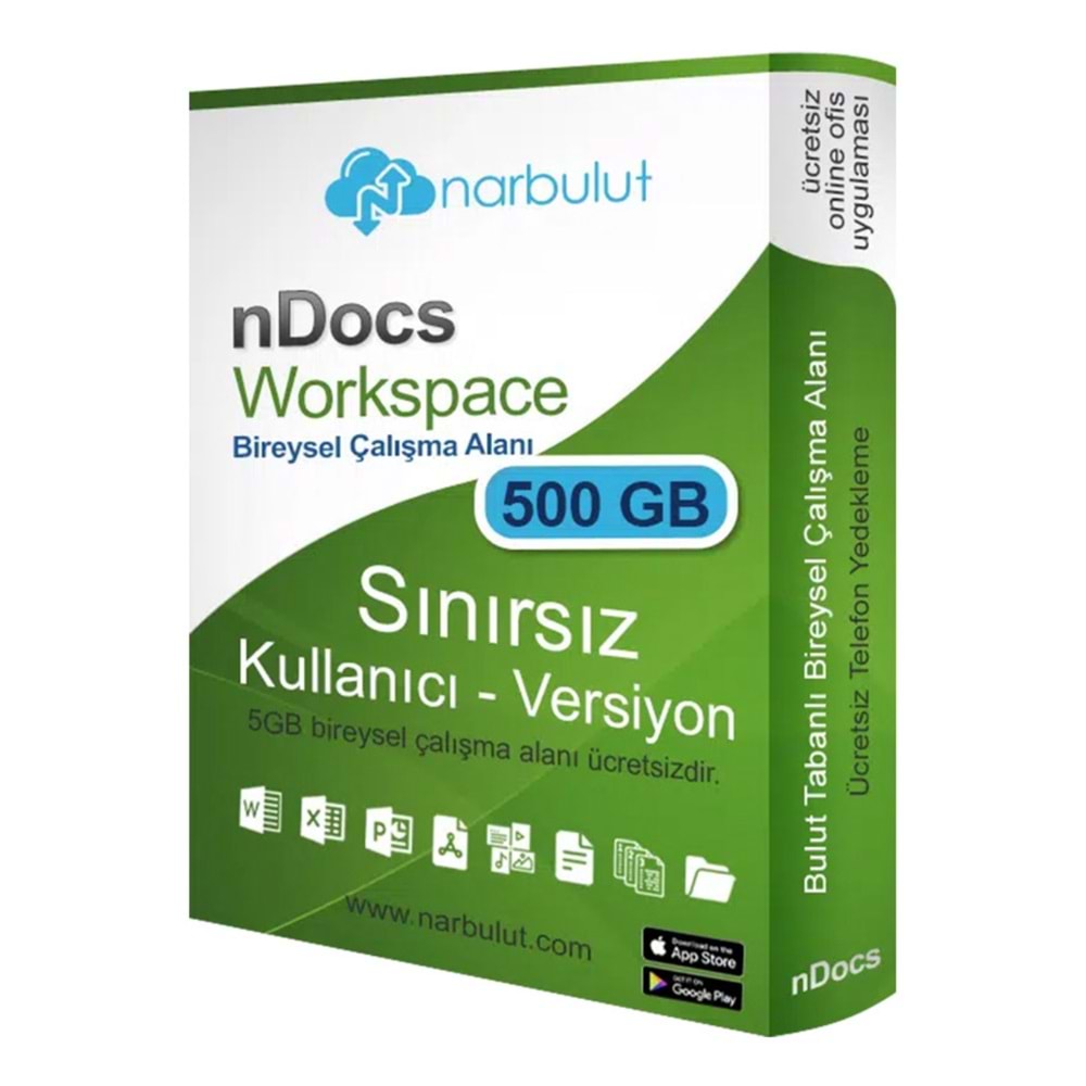 NARBULUT nDocs Workspace 500GB 1yıl 1kullanıcı basic support is included. 
