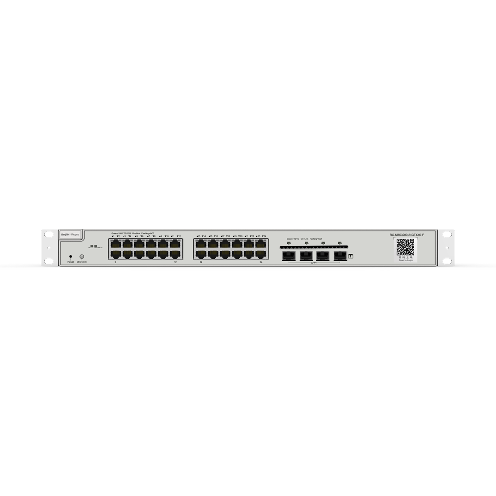 RUIJIE 24port PoE 370w 4-SFP 10GbE Gigabit Yönetilebilir Switch RG-NBS3200-24GT4XS-P