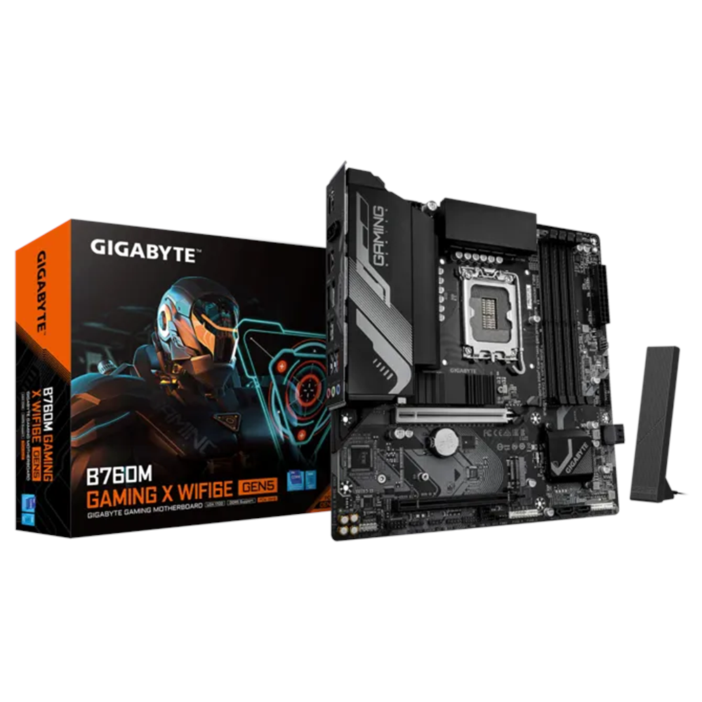 GIGABYTE B760M GAMING X AX WIFI-6E DDR5 HDMI DP PCIE 4.0 1700p ATX