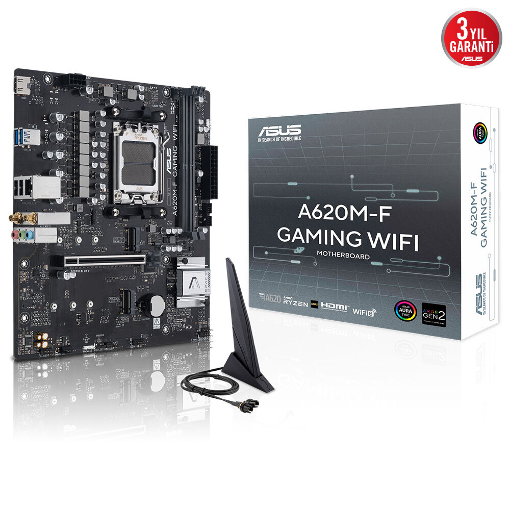 ASUS A620M-F GAMING WIFI6 DDR5 HDMI DP PCIE 4.0 AM5 mATX 