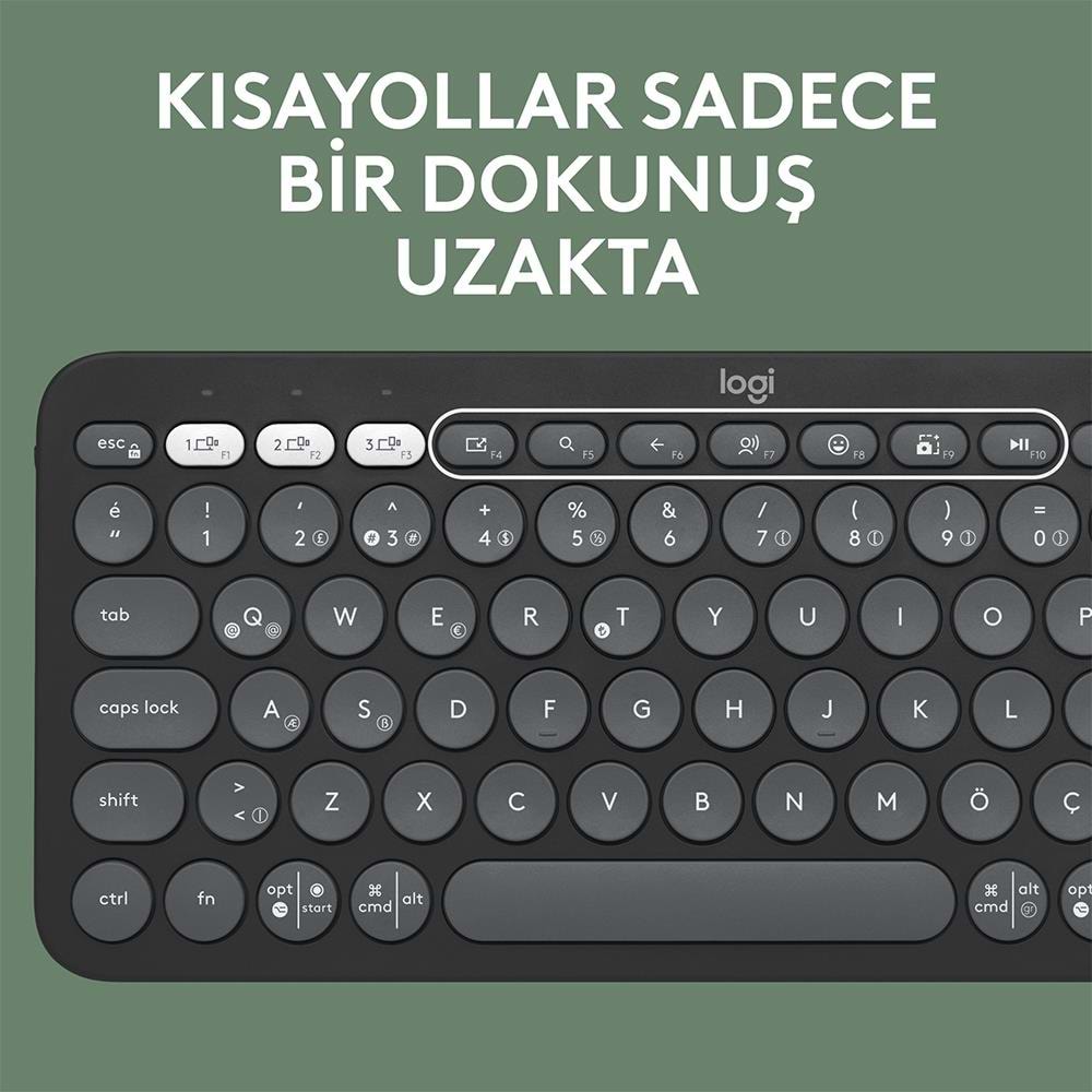 LOGITECH Pebble 2 Bluetooth Grafit Multi-Device Klavye - Mouse Set 920-012245