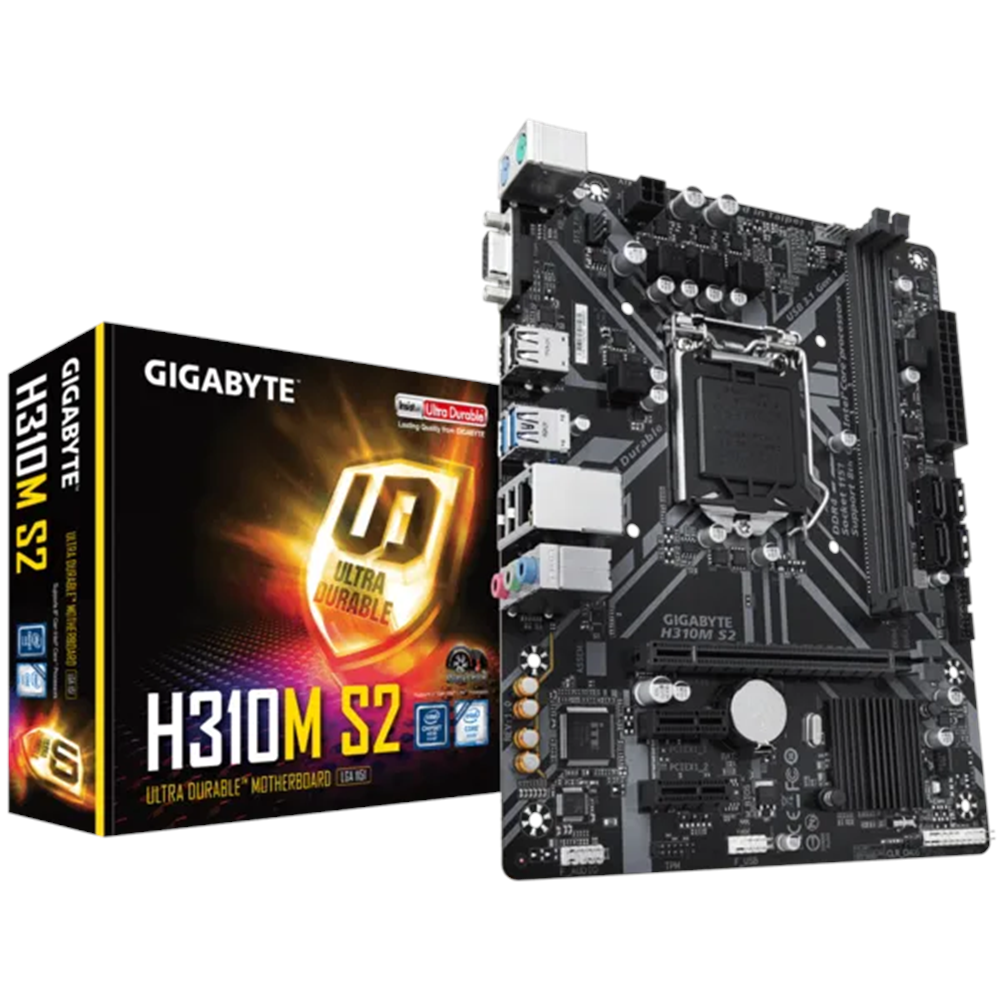 GIGABYTE H310M-S2 DDR4 SATA3 PCIe 16X v3.0 1151p v2 mATX 