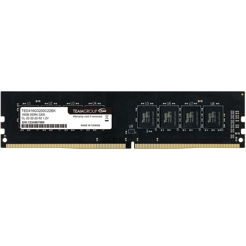 TEAM 16GB DDR4 3200MHz CL22 PC RAM VALUE TED416G3200C22BK