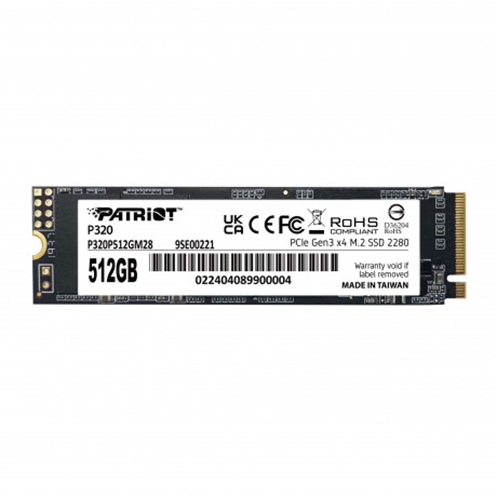 PATRIOT 512GB P320 P320P512GM28 3000- 2200MB/s M2 NVME GEN3 Disk