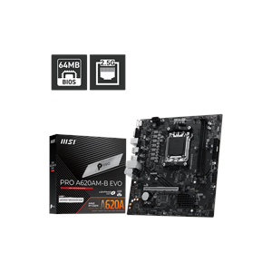 MSI PRO A620AM-B EVO DDR5 HDMI PCIE 4.0 AM5 mATX