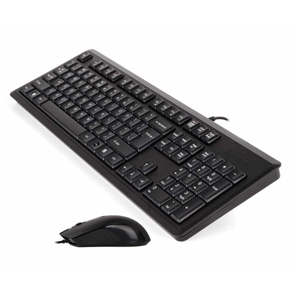 A4 TECH KR-9276 USB Q Trk Optic Mouse Suya Dayanıklı Siyah Multimedya Klavye - Mouse Set