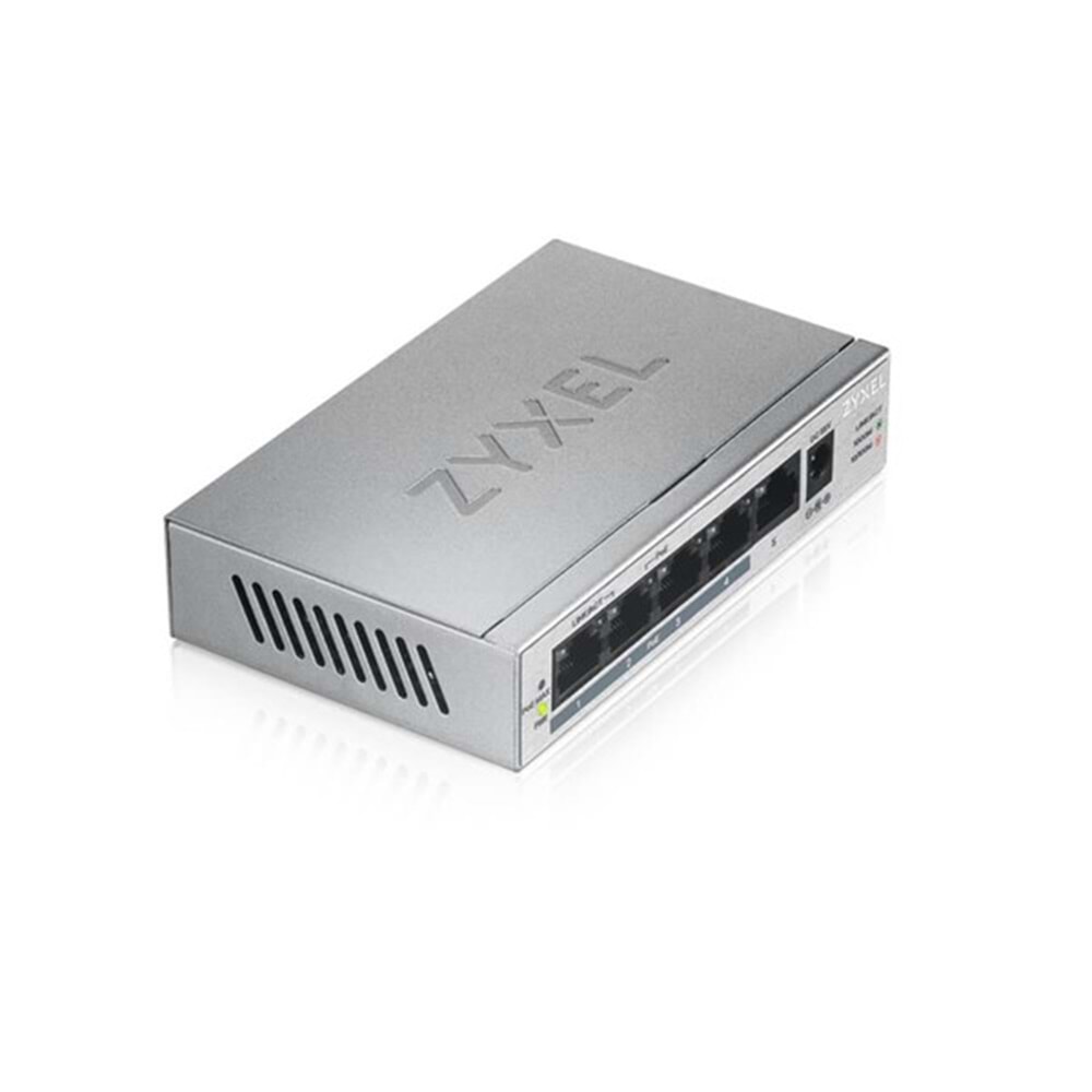ZyXEL 5port PoE 4port 60w Gigabit Yönetilemez Switch GS-1005HP