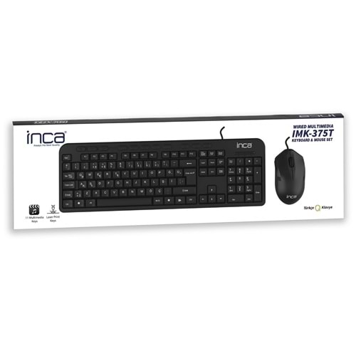 INCA IMK-375T USB Q Trk Optic Mouse Siyah Standart Klavye - Mouse Set