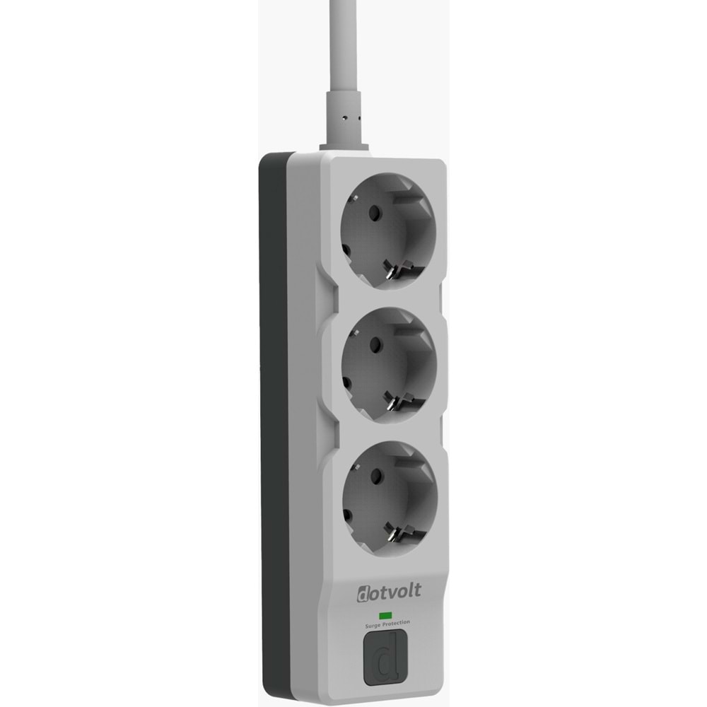DOTVOLT 1.5metre Surge Hunter 1050 Joule 3-lü Akım Koruma Prizi