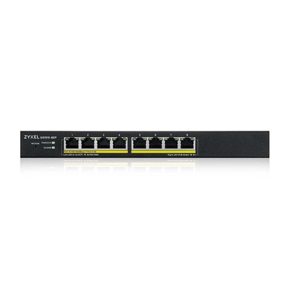 ZyXEL 8port PoE 60w Gigabit Yönetilebilir Switch GS1915-8EP