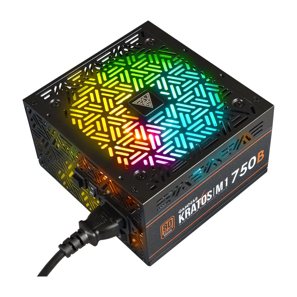 GAMDIAS 750W 80+ BRONZE KRATOS M1-750B 12cm RGB Fanlı Power Supply