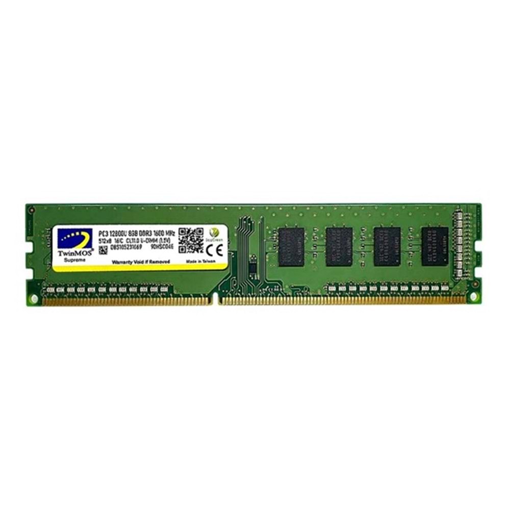 TWINMOS 8GB DDR3 1600MHZ CL11 PC RAM VALUE MDD38GB1600D 1.5v