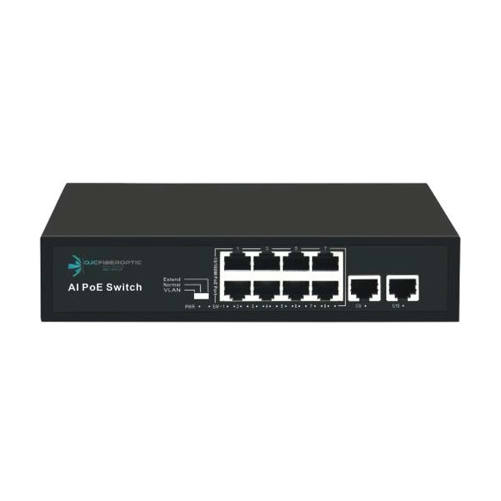 ODS 8port PoE 96w 2-Uplink 10/100 Yönetilemez Switch 08ODS-8P2U