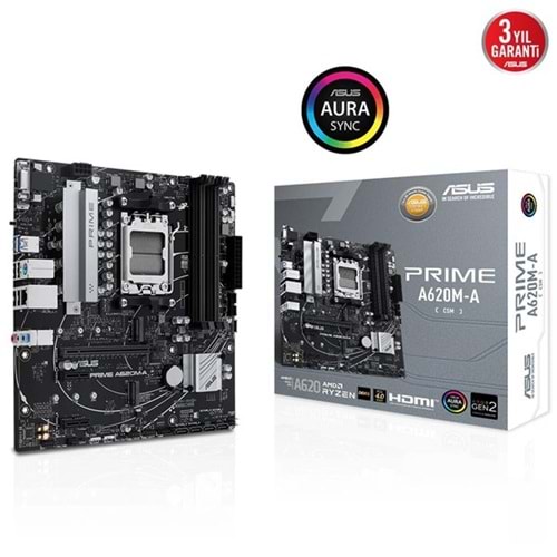 ASUS PRIME A620M-A-CSM DDR5 HDMI DP PCIe 16X v4.0 AM5 mATX
