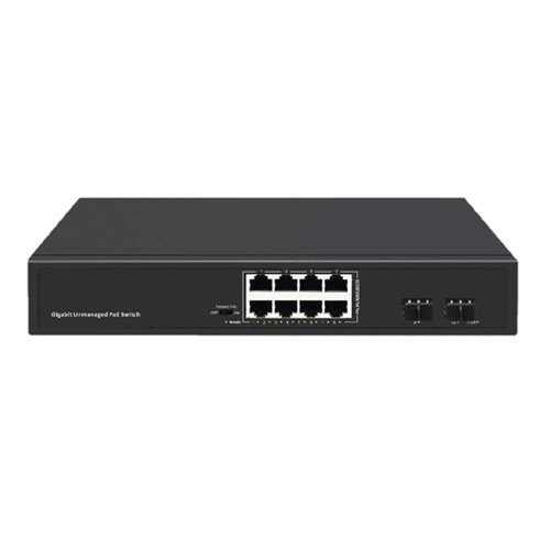 ODS 8port PoE 120w 2-SFP Gigabit Yönetilemez Switch 08ODS-8P2S