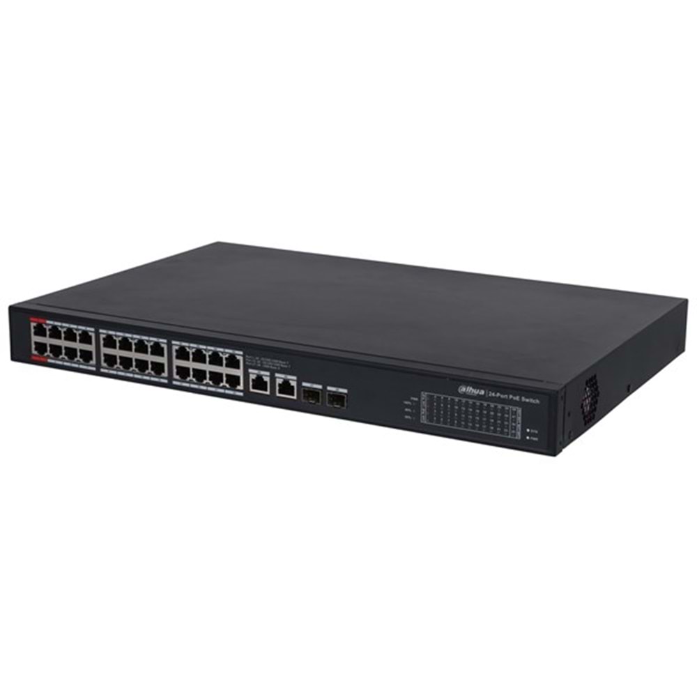 DAHUA 24port PoE 360w 2-SFP Gigabit Yönetilemez Switch PFS3228-24GT-360-V2
