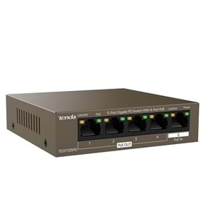 TENDA 5port-4port PoE 30w Gigabit Yönetilemez Switch TEG1105PD