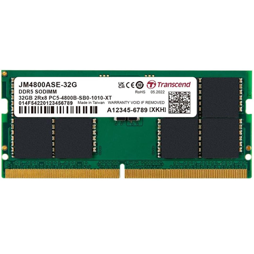 TRANSCEND 32GB DDR5 4800MHZ CL40 NOTEBOOK RAM VALUE JM4800ASE-32G