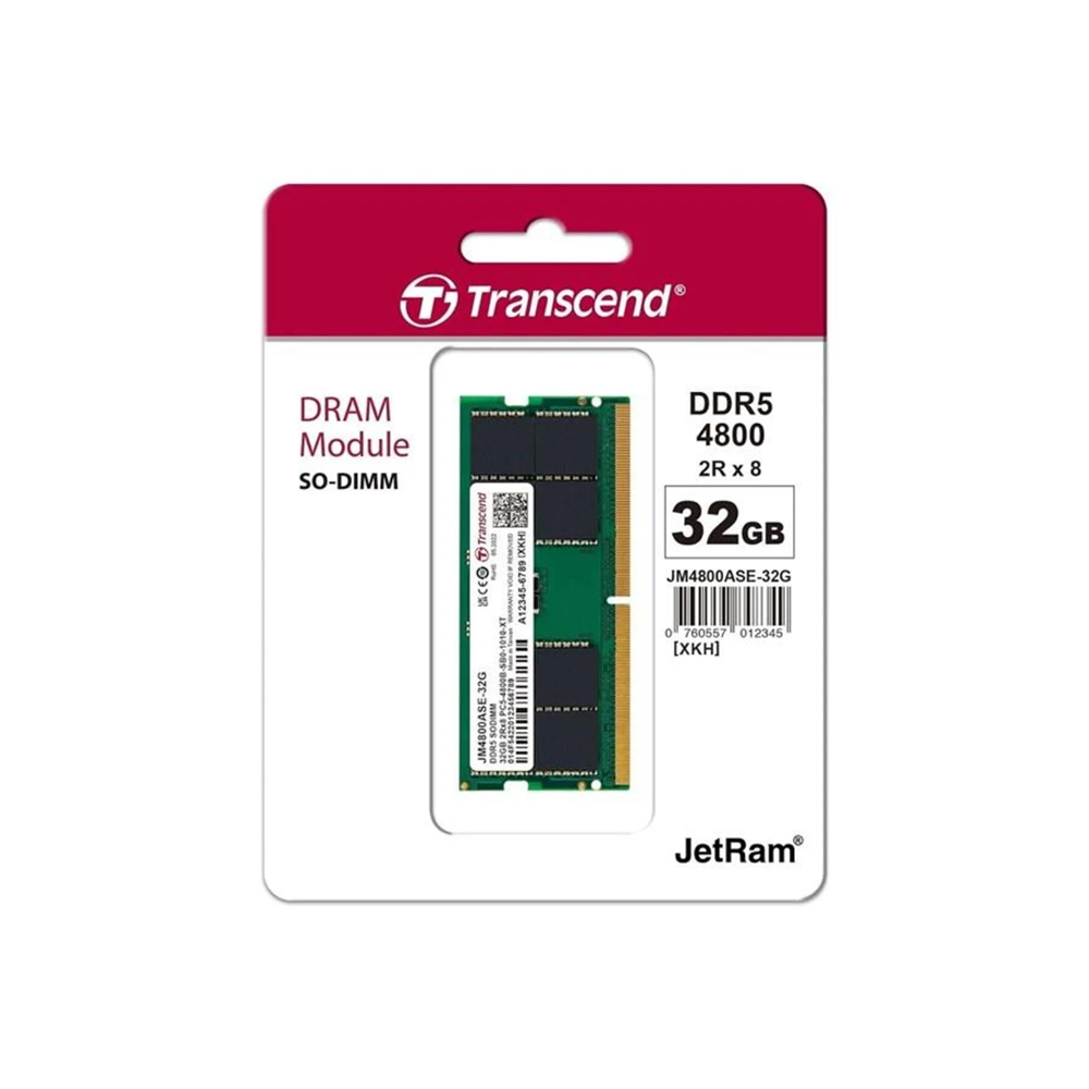 TRANSCEND 32GB DDR5 4800MHZ CL40 NOTEBOOK RAM VALUE JM4800ASE-32G