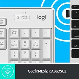 LOGITECH MK295 Kablosuz Q Trk Sessiz Beyaz Multimedya Klavye - Mouse Set 920-010089
