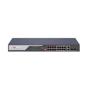 HIKVISION 16port PoE 225w 2-SFP 2-Uplink 10/100 Yönetilemez Switch DS-3E0318P-E©