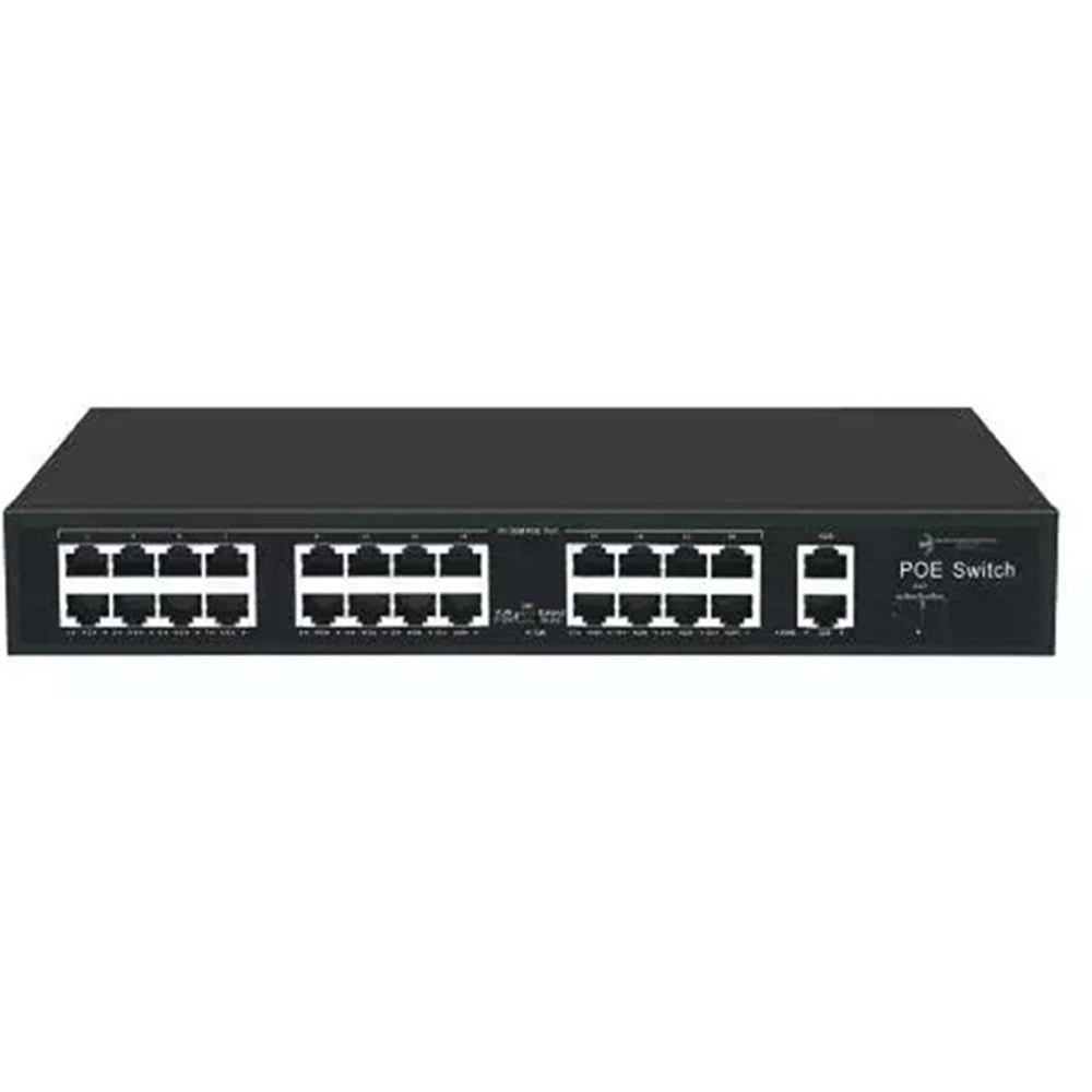 ODS 24port PoE 300w 2-Uplink 10/100 Yönetilemez Switch 08ODS-24P2U-300
