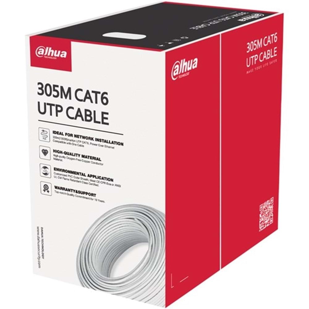 DAHUA 305metre CAT6 Utp 23AWG Beyaz Saf Bakır Kablo PFM920I-6UN-C