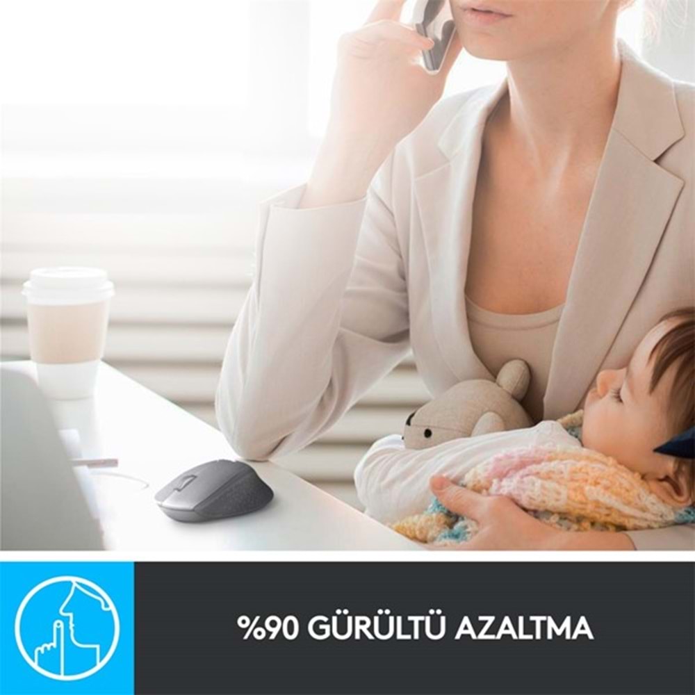 LOGITECH M330 Kablosuz Kırmızı Mouse Sessiz 910-004911