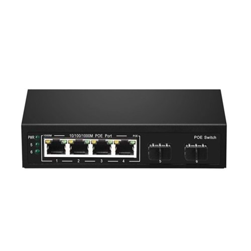 ODS 4port PoE 60w 2-SFP Gigabit Yönetilemez Switch 08ODS-4P2S