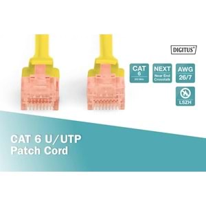 DIGITUS 1metre CAT6 Utp DK-1617-010/Y Sarı Patch Kablo (10'lu Paket)