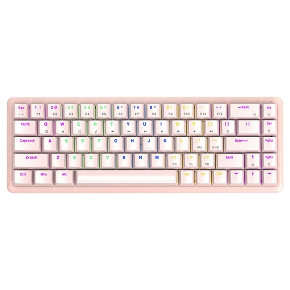 RAMPAGE REBEL USB Q Kırmızı Switch Pembe Gaming Klavye klavye