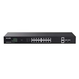 TENDA 16port PoE 250w 2-SFP 2-Uplink Gigabit Yönetilemez Switch TEG1120P-16-250W