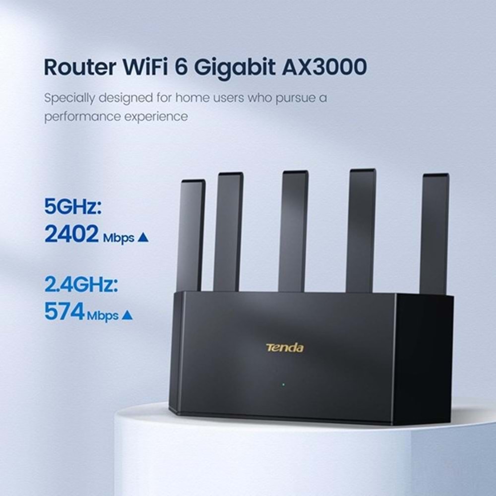 TENDA RX12L PRO AX3000 Dual Band EV Ofis Tipi Router