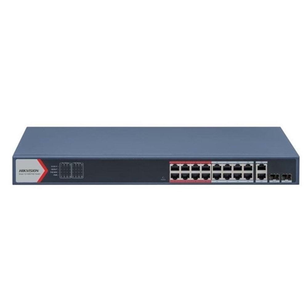 HIKVISION 16port PoE 230w 2-SFP 10/100 Yönetilebilir Switch DS-3E1318P-EI