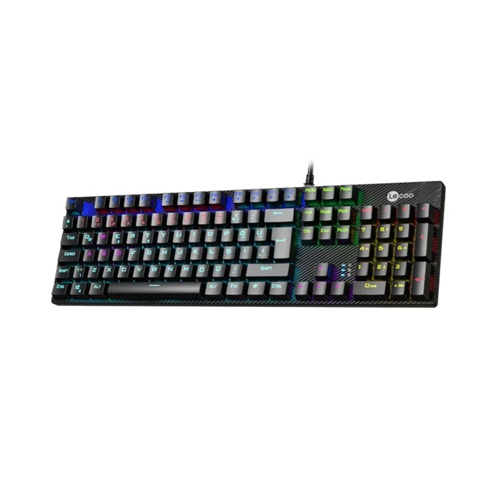 LECOO KG1101 USB Q Trk RGB Led Aydınlatmalı Mekanik Siyah Gaming Klavye