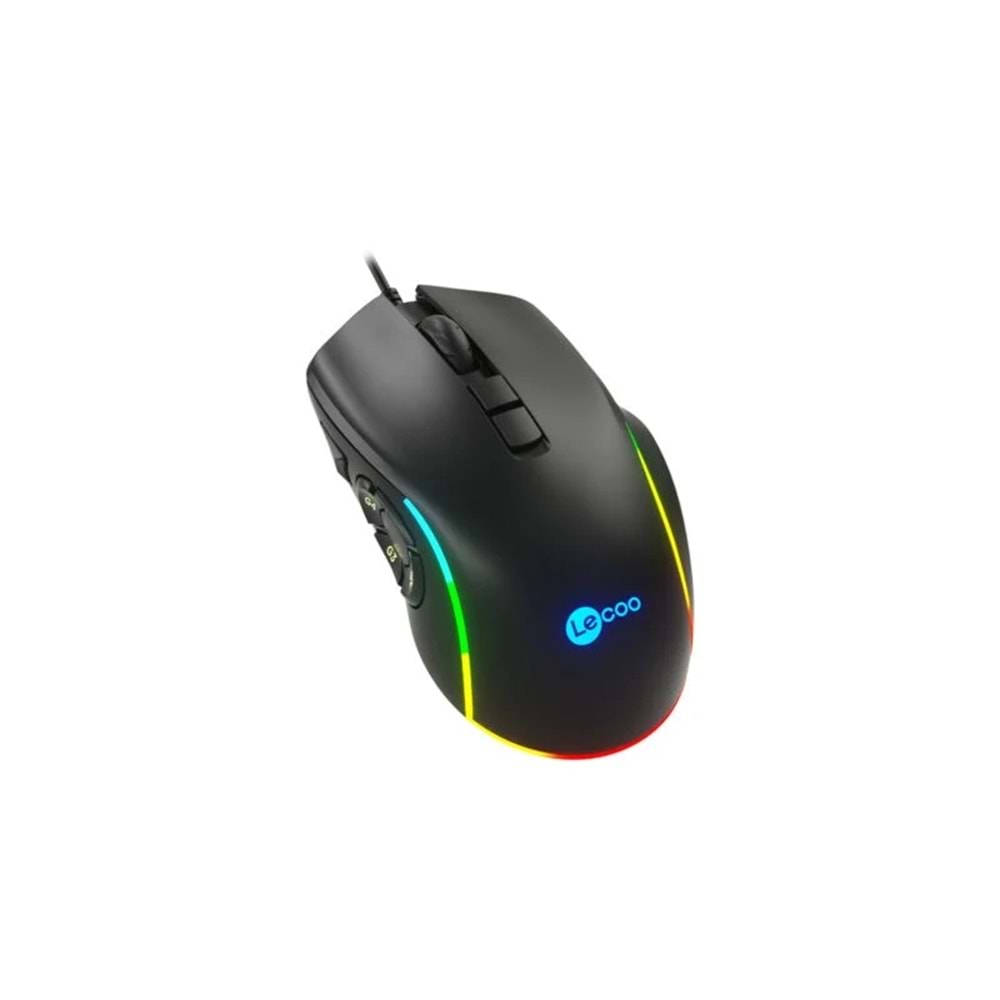 LECOO MS140 USB RGB Led Aydınlatmalı 6400dpi Gaming Optic Siyah Mouse