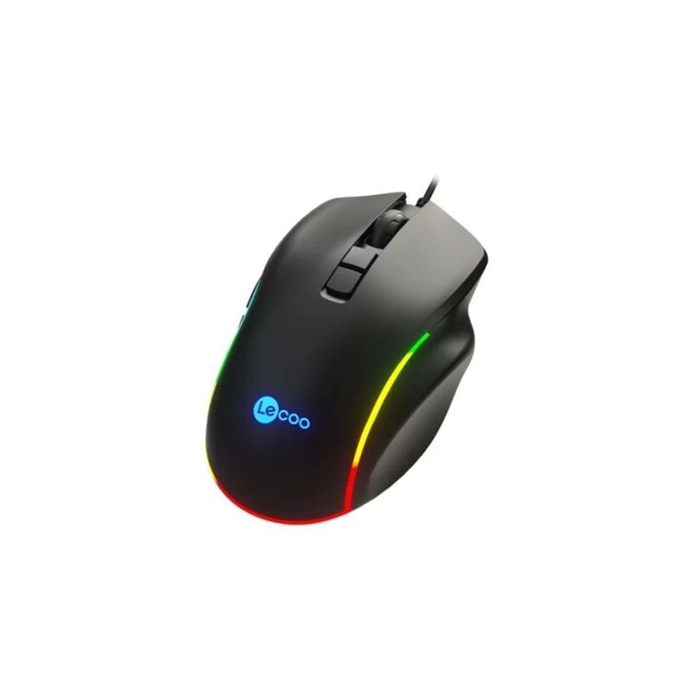 LECOO MS140 USB RGB Led Aydınlatmalı 6400dpi Gaming Optic Siyah Mouse