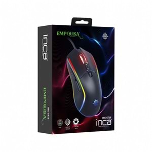 INCA IMG-GT16 USB RGB Led Aydınlatmalı 6400dpi Gaming Optic Siyah Mouse