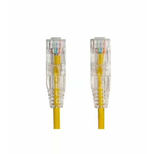 AGER 0.15metre CAT6 Utp Slim AWG28 AC-602-0015/Y Sarı LSZH Patch Kablo (10'lu Paket)