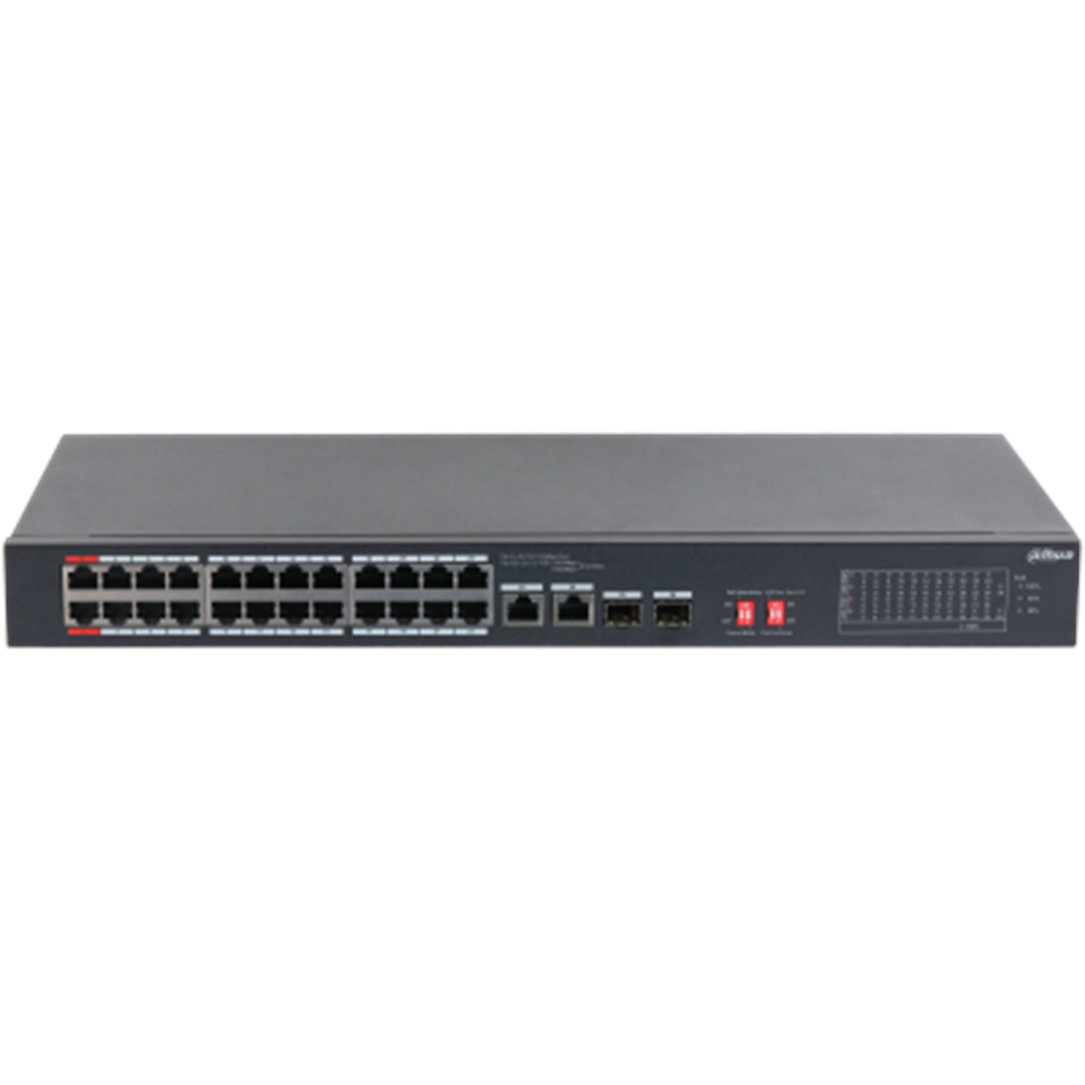 DAHUA 24port PoE 240w 2-SFP 2-Uplink 10/100 Yönetilemez Switch S3226-24ET-240