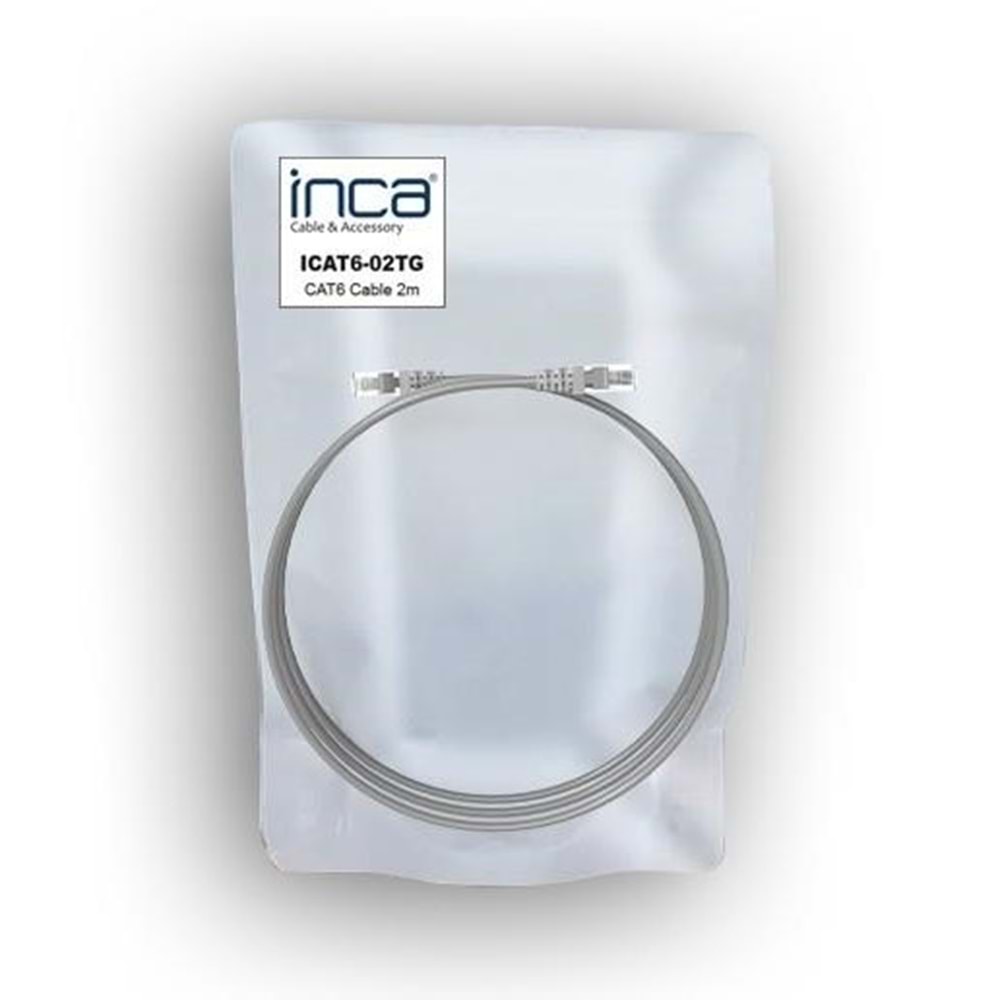 INCA 2metre CAT6 Utp ICAT6-02TG Gri Patch Kablo