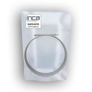 INCA 2metre CAT6 Utp ICAT6-02TG Gri Patch Kablo
