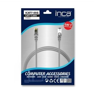 INCA 5metre CAT7 S/FTP ICAT7-05TG Gri Patch Kablo