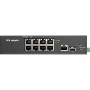 HIKVISION 8port PoE 90w 1-SFP 10/100Yönetilemez Endüstriyel Switch (Adaptör Yok) DS-3T0310HP