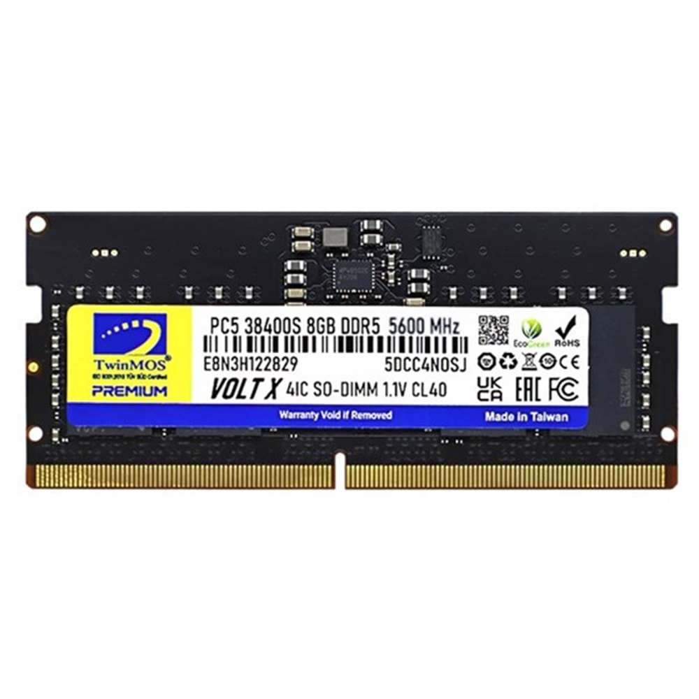 TWINMOS 8GB DDR5 5600MHZ NOTEBOOK RAM VALUE TMD58GB5600S46