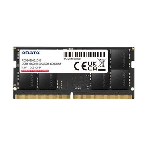 ADATA 32GB DDR5 4800MHZ NOTEBOOK RAM VALUE AD5S480032G-B