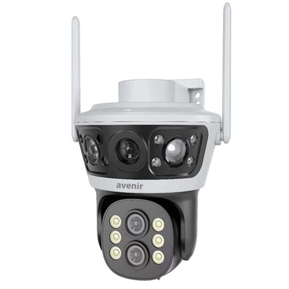AVENIR 4MP PTZ Speed Dome 10x Çift Kameralı Wıfı Kablosuz IP Kamera AV-S303