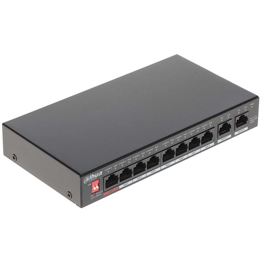 DAHUA 8port PoE 90w 2-Uplink Gigabit Yönetilemez Switch PFS3010-8GT-96