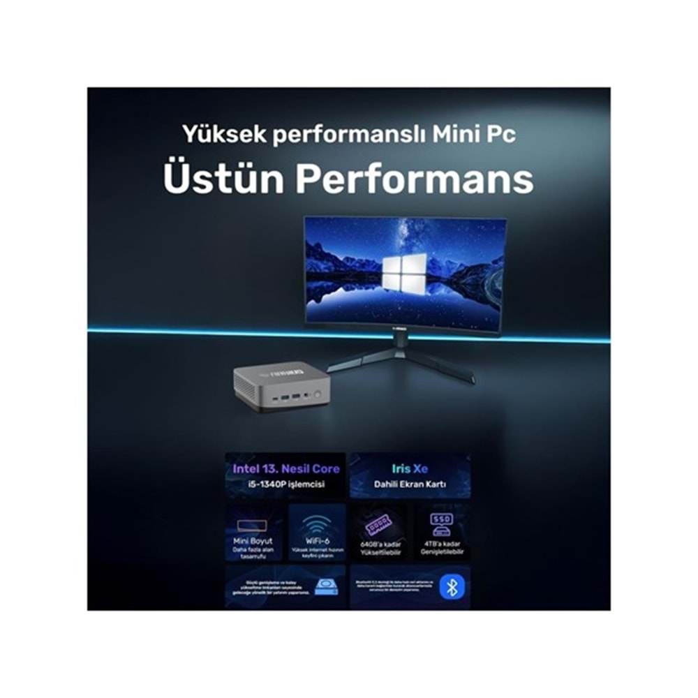 RAXIUS MP AD16 İ5 XE-134P001 CORE i5 1340P 8GB RAM 512GB NVME O/B UHD FDOS MINI PC