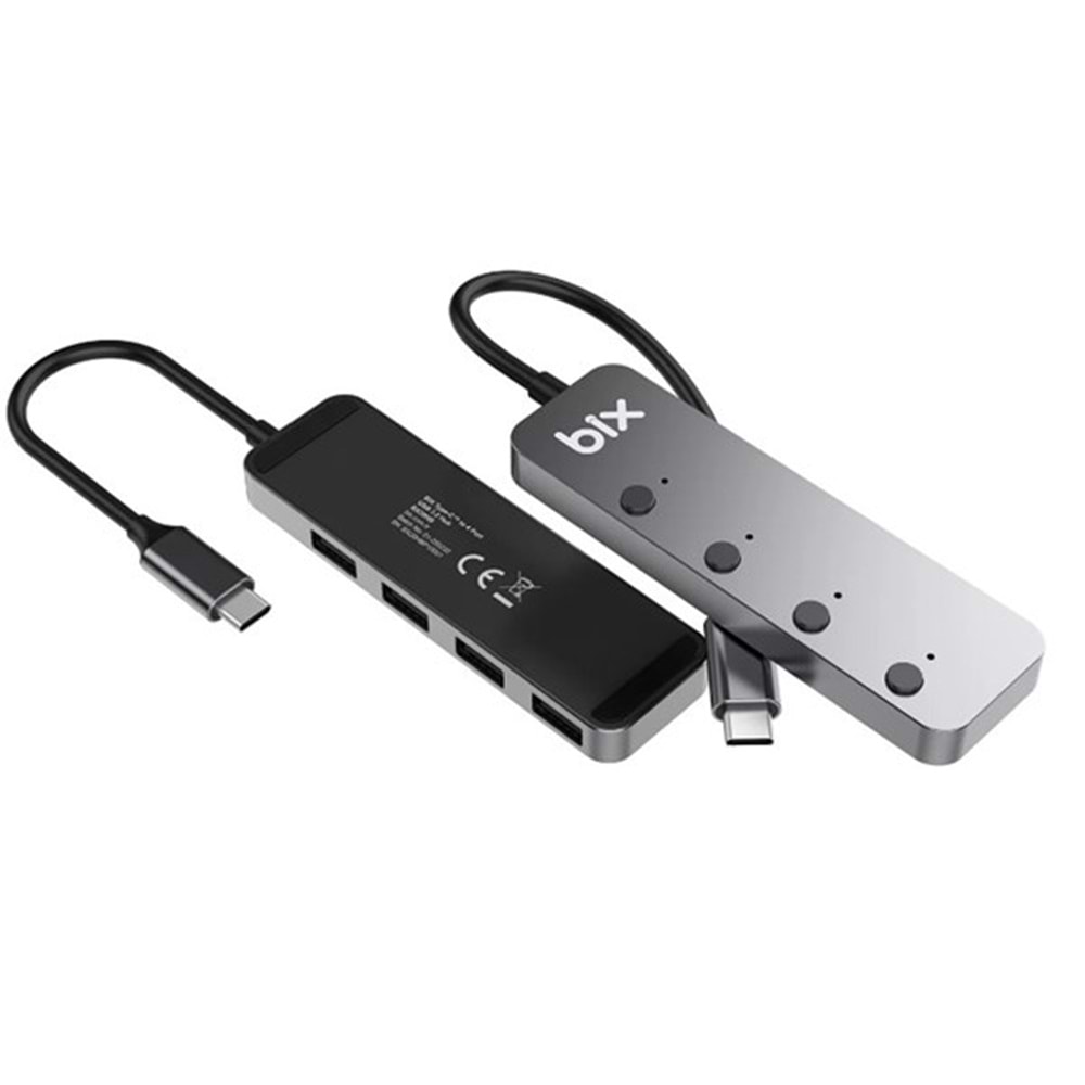 BIX BX20HB 4 port Type C USB Dönüştürücü Hub